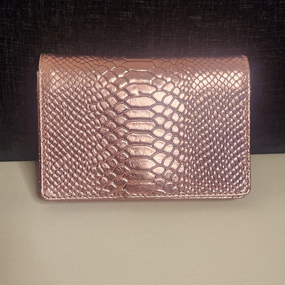 Asos design pink croc clutch bag